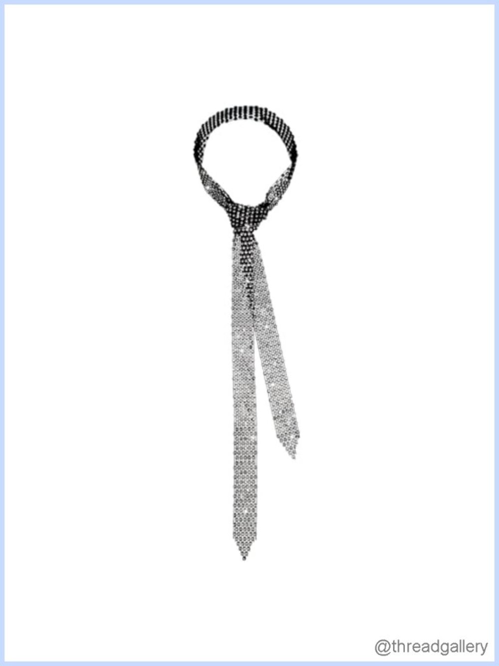 Rhinestone Neck Tie for Women Sparkly Skinny Long Ties Multifunctional